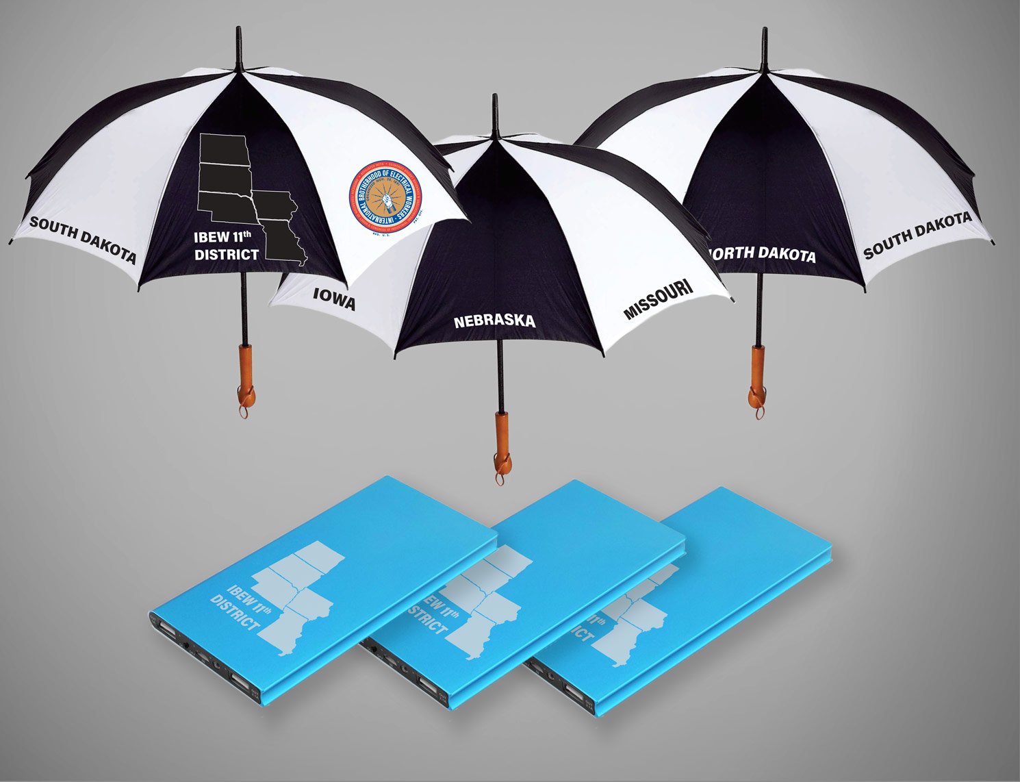 IBEW 11th District Umbrellas and Power Banks