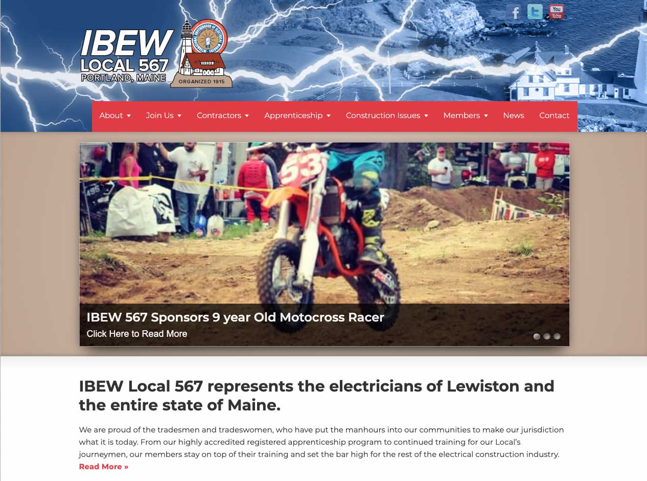 ibew locak union 567 website home page redesign