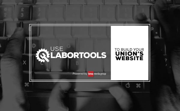 Image of hands typing on keyboard: Use LaborTools to build your Union's Website